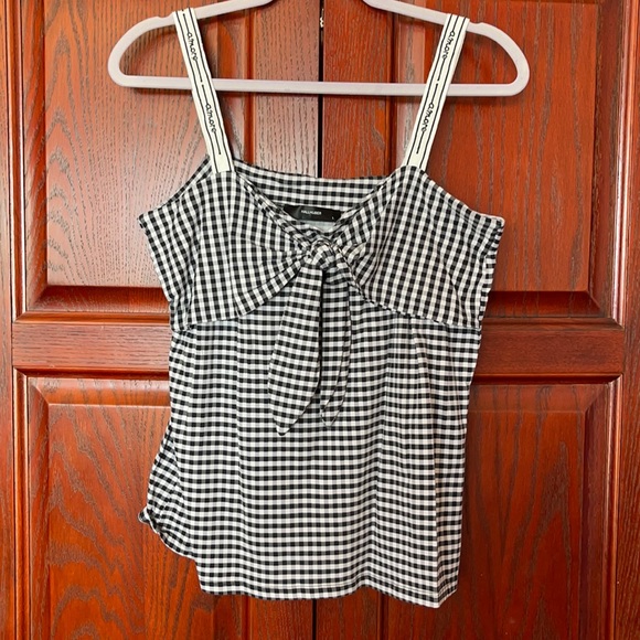 Hallhuber Amore Gingham Jersey Top - Picture 2 of 6